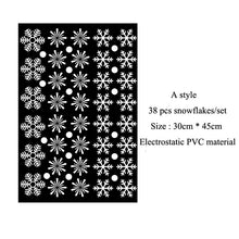 Load image into Gallery viewer, 38 pcs/lot snowflake electrostatic Sticker Glass window kids room winter home decoration Christmas Wall Stickers Decal wallpaper