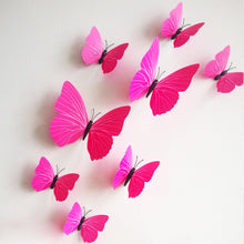 Load image into Gallery viewer, Free shipping 12pcs PVC 3d Butterfly wall decor cute Butterflies wall stickers art Decals home Decoration room wall art