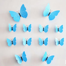 Load image into Gallery viewer, Free shipping 12pcs PVC 3d Butterfly wall decor cute Butterflies wall stickers art Decals home Decoration room wall art