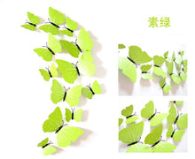 Load image into Gallery viewer, Free shipping 12pcs PVC 3d Butterfly wall decor cute Butterflies wall stickers art Decals home Decoration room wall art