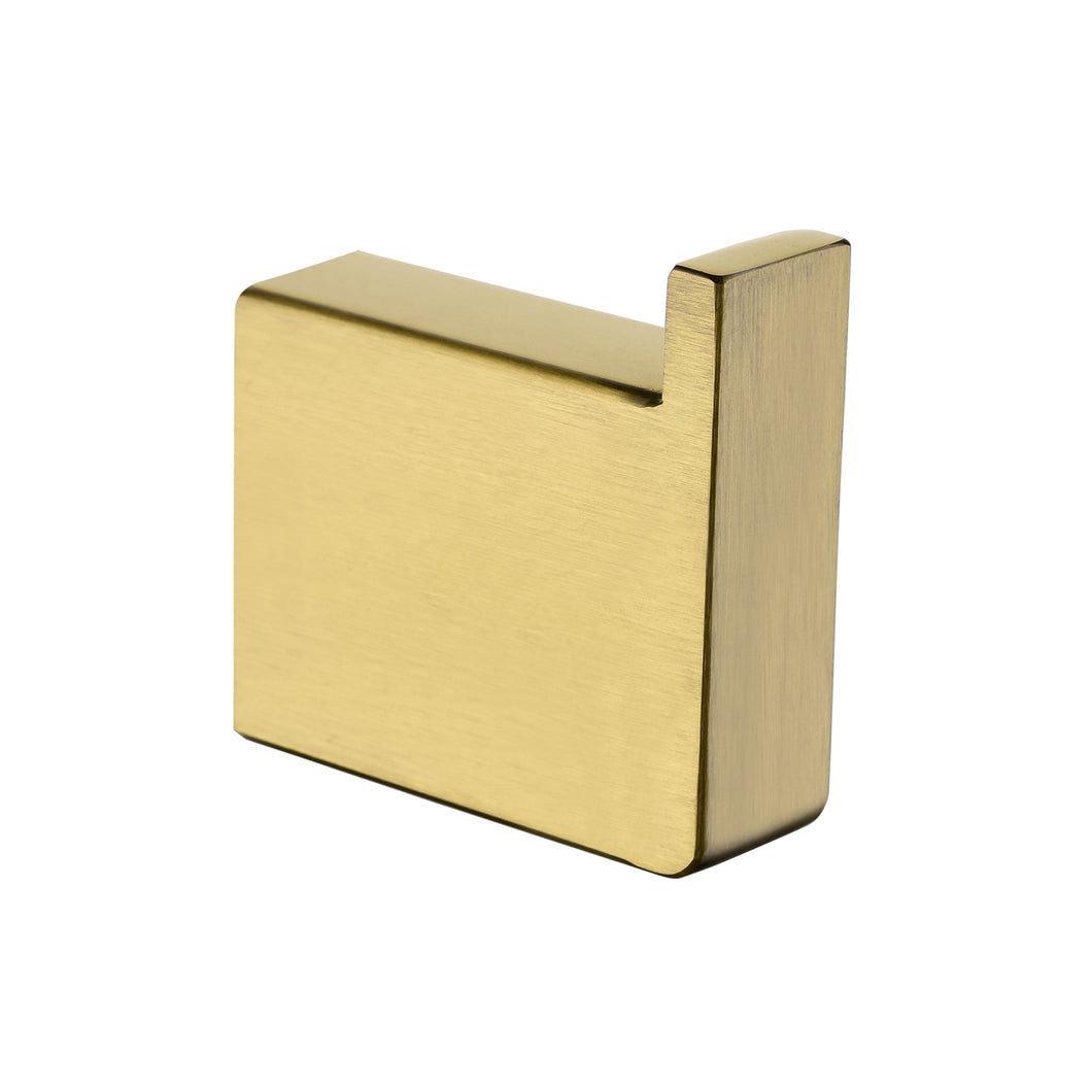 Cavallo Brushed Yellow Gold Square Robe Hook