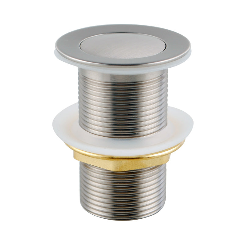 Brushed Nickel 32/40mm Solid Brass Basin Pop Up Waste with NO Overflow