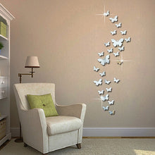 Load image into Gallery viewer, 12pcs 3D Mirrors Butterfly Wall Stickers Decal Wall Art Removable Room  Party Wedding Decor Home Deco Wall Sticker for Kids Room
