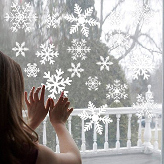38 pcs/lot snowflake electrostatic Sticker Glass window kids room winter home decoration Christmas Wall Stickers Decal wallpaper