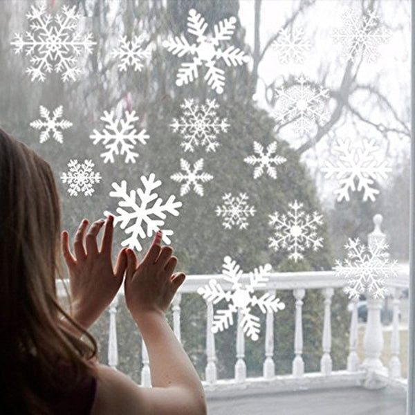 38 pcs/lot snowflake electrostatic Sticker Glass window kids room winter home decoration Christmas Wall Stickers Decal wallpaper