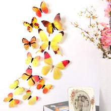 Load image into Gallery viewer, 12pcs Decal Wall Stickers Home Decorations 3D Butterfly Rainbow sticked on most smooth and solid wall stickers наклейки на стену
