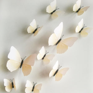 Free shipping 12pcs PVC 3d Butterfly wall decor cute Butterflies wall stickers art Decals home Decoration room wall art