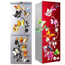 Load image into Gallery viewer, 12Pcs Double Layer Butterfly Art Wall Refrigerator Sticker Home Decor DIY Wedding Party Sticker Wall Butterflies Fridge Sticker
