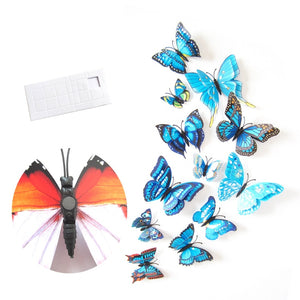 12Pcs Double Layer Butterfly Art Wall Refrigerator Sticker Home Decor DIY Wedding Party Sticker Wall Butterflies Fridge Sticker