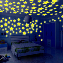 Load image into Gallery viewer, 100PC Kids Bedroom Fluorescent Glow In The Dark Stars Glow Wall Stickers Stars Luminous luminous glow sticker color 8.13
